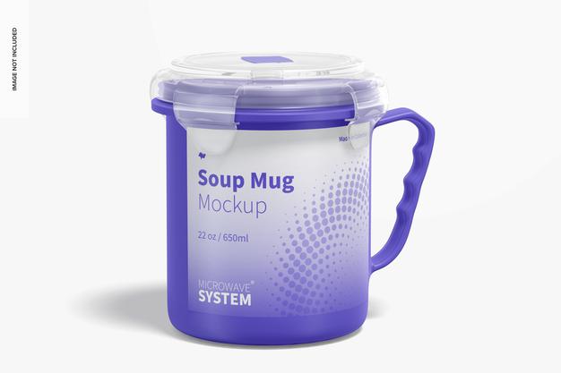 22 Oz Soup Mug Mockup Psd