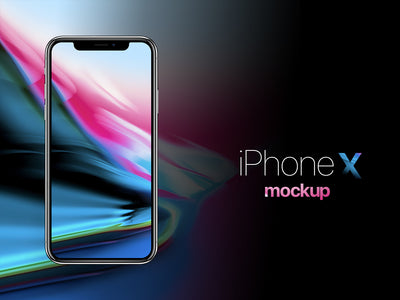 Hyper-Realistic Space Gray iPhone X Mockup Front View