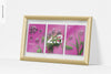 2:3 Collage Picture Frame Mockup, Leaned Psd
