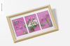 2:3 Collage Picture Frame Mockup, Perspective Psd