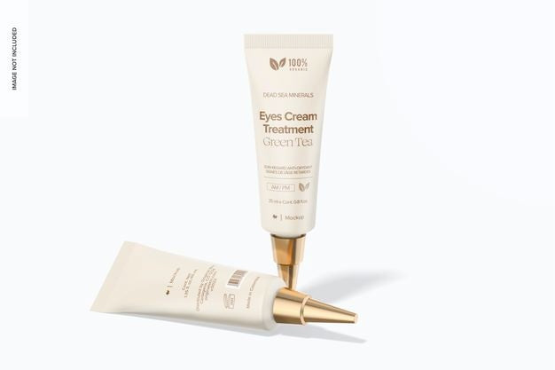 25 Ml Eyes Cream Tubes Mockup, Standing And Dropped Psd