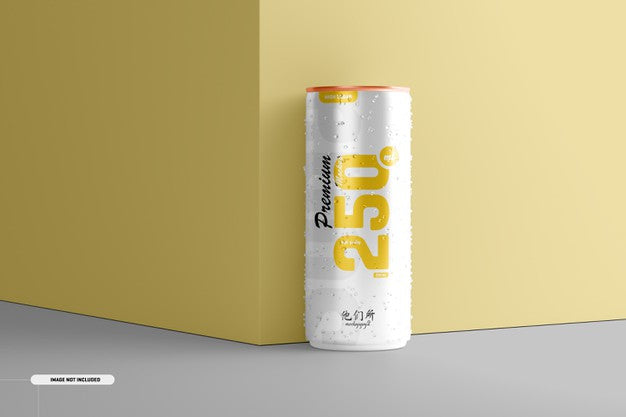250Ml Soda Can Mockup Psd