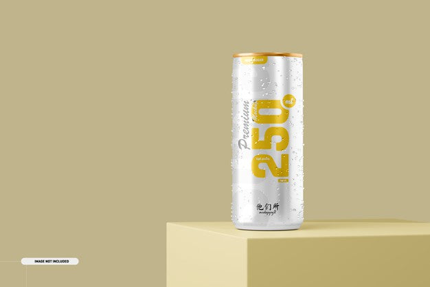 250Ml Soda Can Mockup Psd