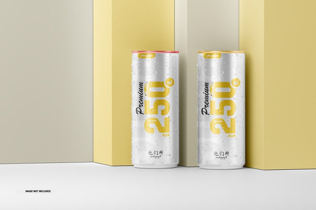 250Ml Soda Cans Mockup Psd