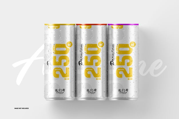 250Ml Soda Cans Mockup Psd