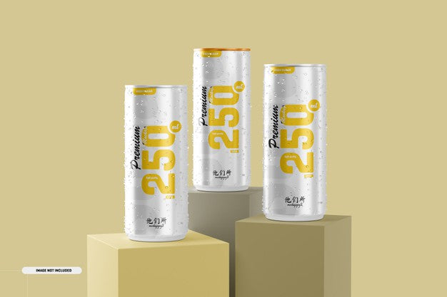 250Ml Soda Cans Mockup Psd
