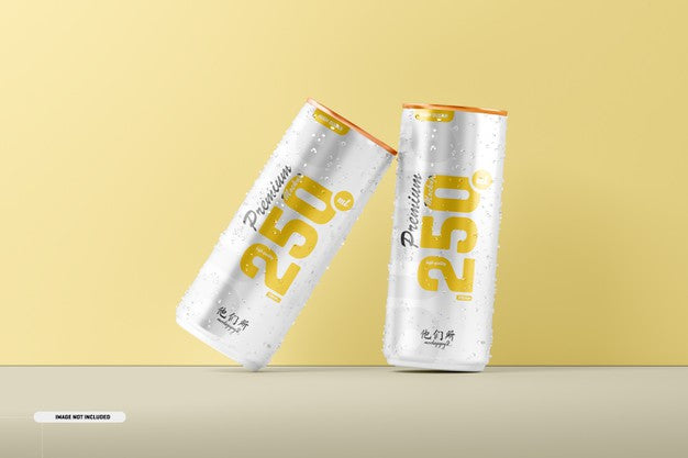 250Ml Soda Cans Mockup Psd
