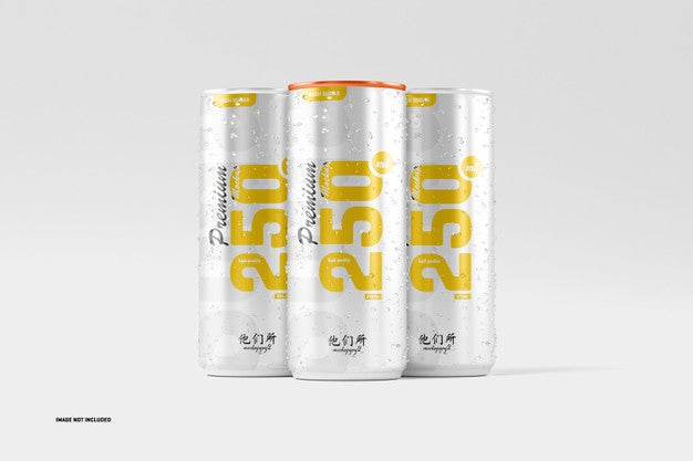 250Ml Soda Cans Mockup Psd