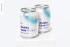 250Ml Stubby Cans Mockup, Front View Psd