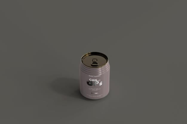 250Ml Stubby Soda Can Mockup Psd