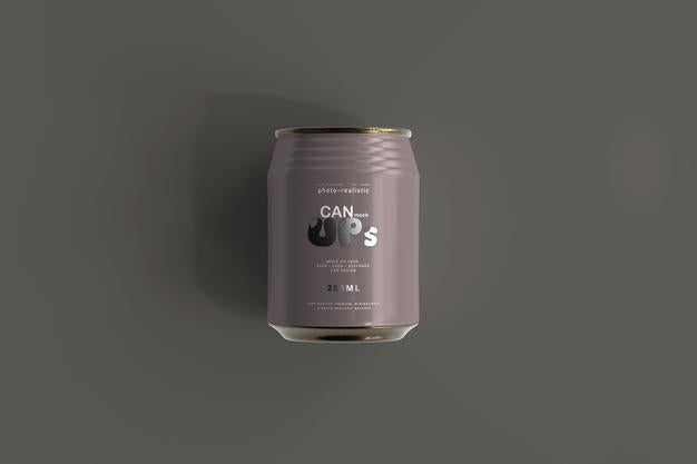 250Ml Stubby Soda Can Mockup Psd