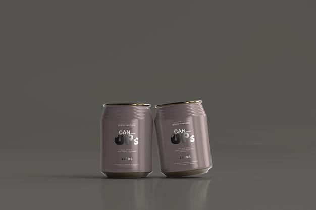 250Ml Stubby Soda Can Mockup Psd