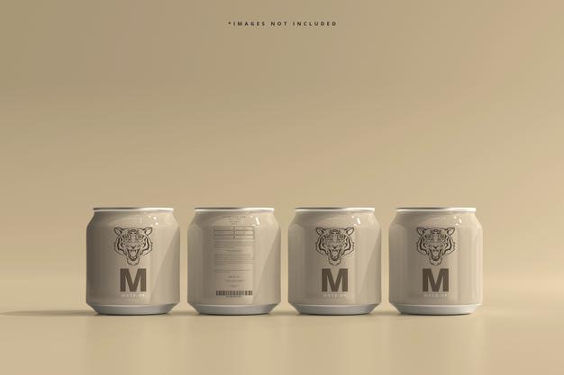 250Ml Stubby Soda Or Beer Can Mockup Psd