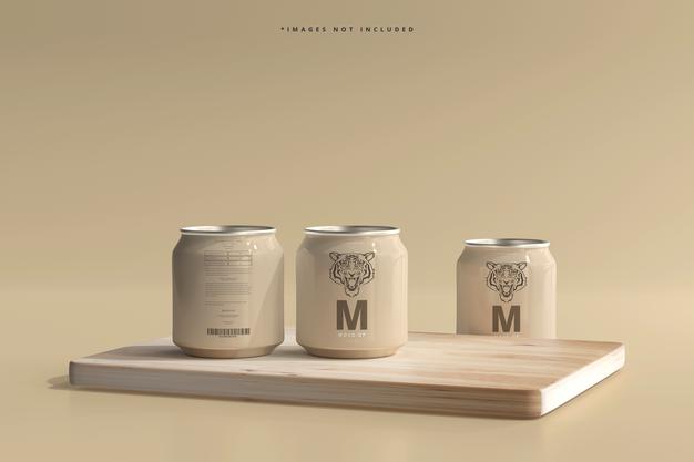 250Ml Stubby Soda Or Beer Can Mockup Psd