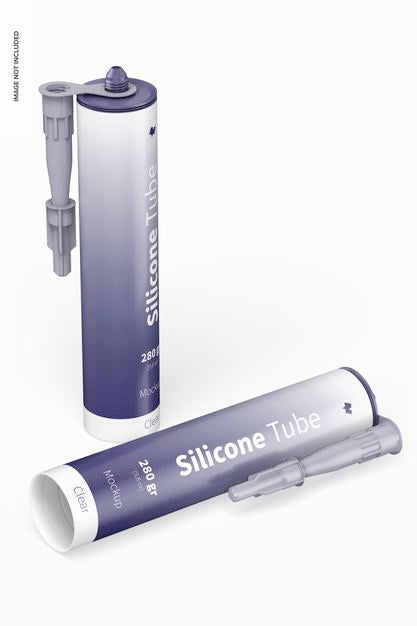 280 Gr Silicone Tubes Mockup, Dropped Psd