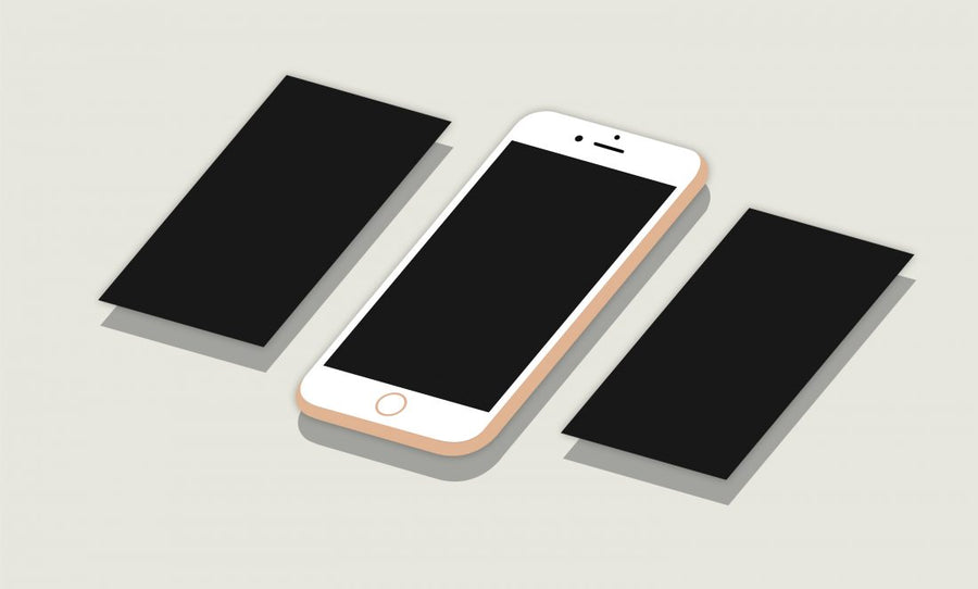 2D Flat Isometric Perspective iPhone 6S Plus Mockup