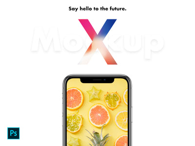Highly Detailed Black iPhone X Mockup Front View