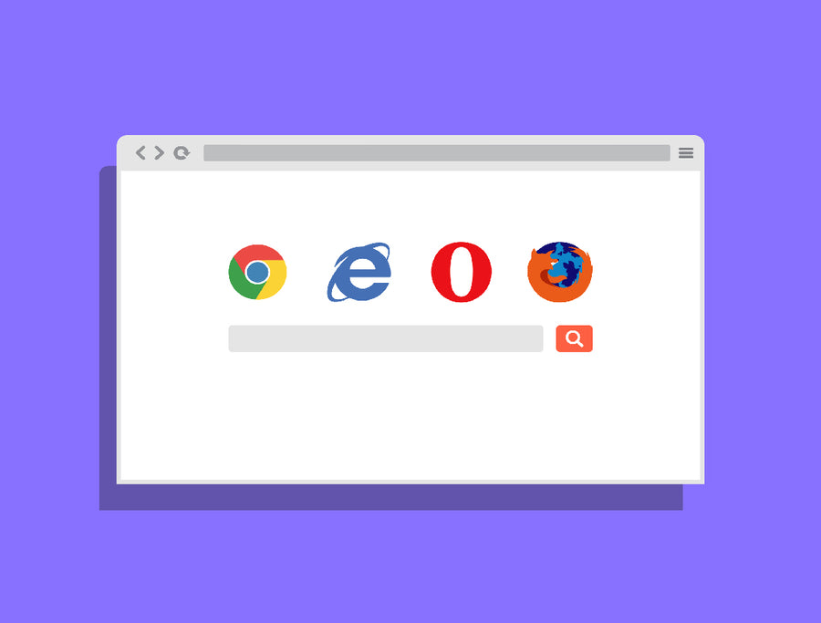 2D Flat Browser Mockup
