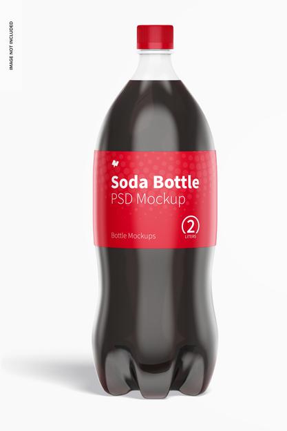 2L Soda Bottle Mockup, Front View Psd
