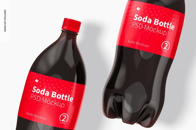 2L Soda Bottles Mockup Psd