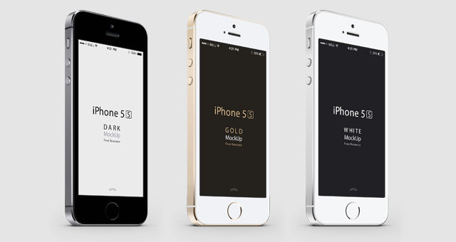 3-4 Iphone 5S Psd Vector Mockup