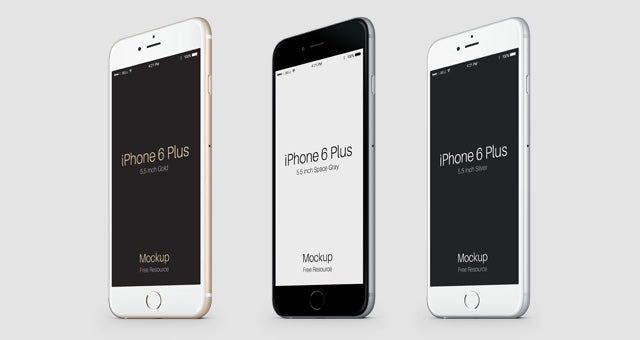 3-4 Iphone 6 Plus Psd Vector Mockup 2