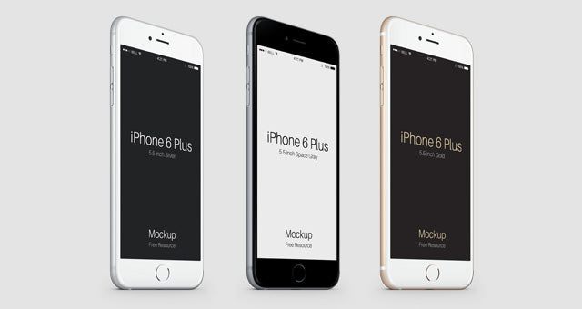 3-4 Iphone 6 Plus Psd Vector Mockup
