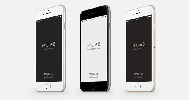 3-4 Iphone 6 Psd Vector Mockup Part 2