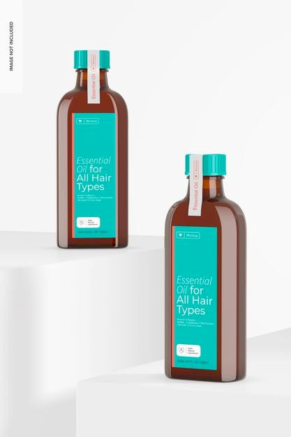 3.4 Oz Oil Bottles Mockup, Perspective Psd