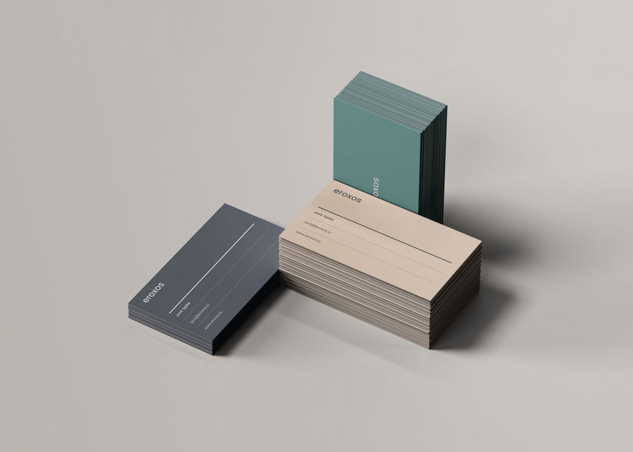 3 Business Card Stacks Mockup