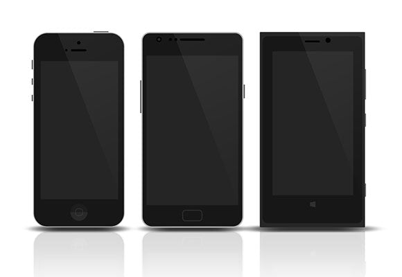 3 Flat Mobile Devices Mockups
