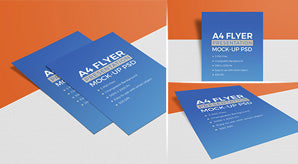 3 High Quality A4 Size Flyer Mockup Psd Set