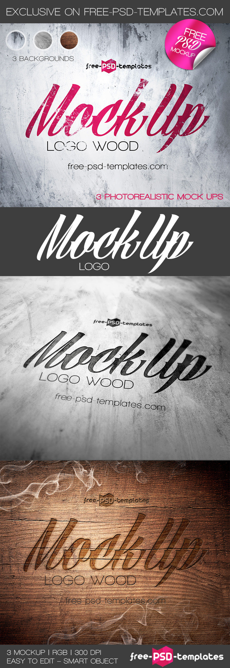 3 Logo Mock-Up In Psd