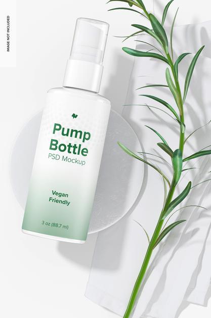 3 Oz Pump Bottle Mockup Psd