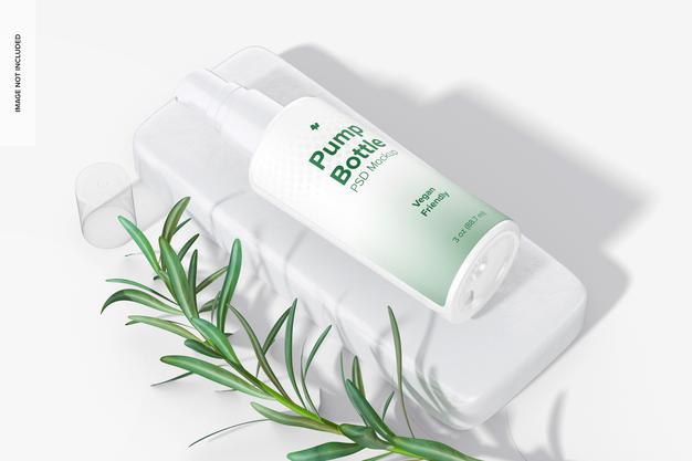 3 Oz Pump Bottle Mockup Psd
