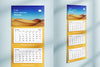 3 Panel Wall Calendar Mockup