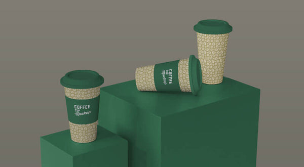3 Paper Coffee Cups Presentation Mockup Psd - Mockup Hunt