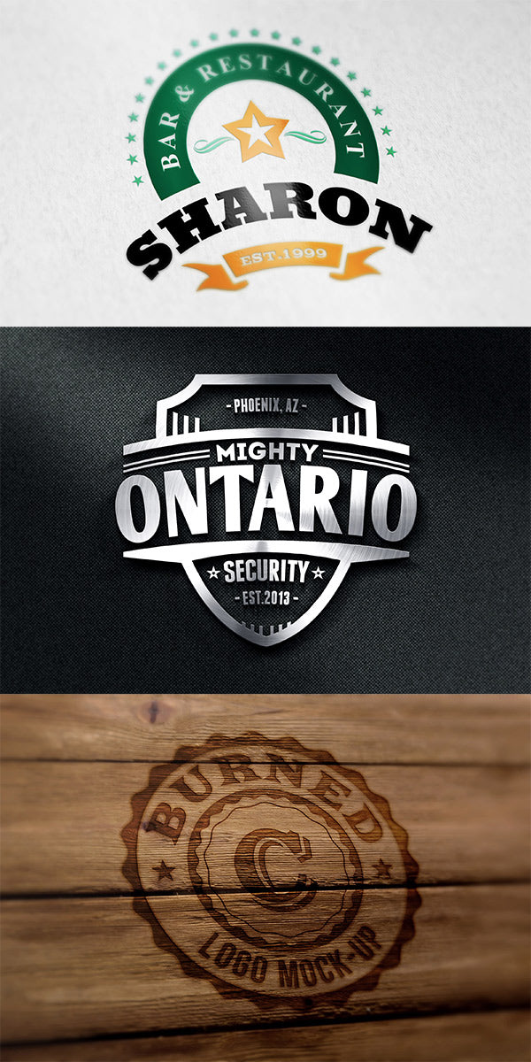 3 Photorealistic Logo Mockups