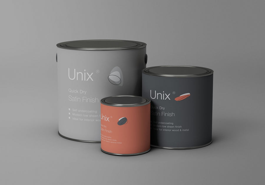 3 Sizes Metal Paint Buckets Mockup