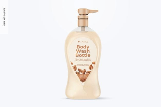 32 Oz Body Wash Bottle Mockup, Front View Psd