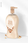32 Oz Body Wash Bottle Mockup, Right View Psd