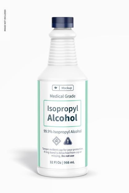 32 Oz Medical Alcohol Bottle Mockup Psd