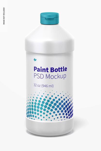 32 Oz Paint Bottle Mockup Psd