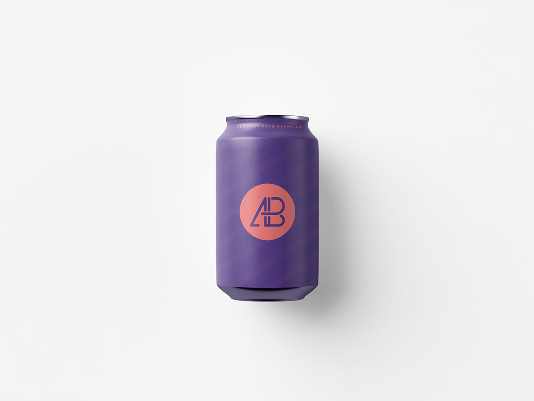 330Ml Can Top View Mockup