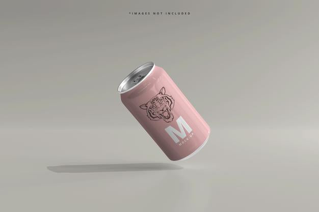 330Ml Medium Size Soda Or Beer Can Mockup Psd