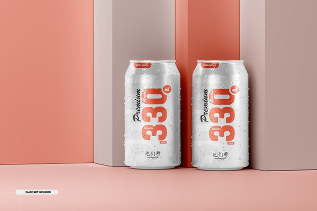 330Ml Soda Cans Mockup Psd