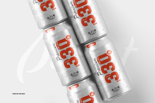 330Ml Soda Cans Mockup Psd