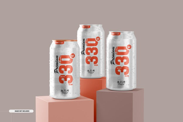 330Ml Soda Cans Mockup Psd