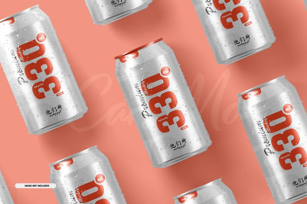 330Ml Soda Cans Mockup Psd