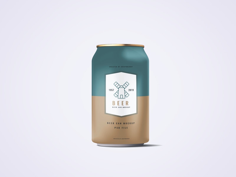 330Ml Soda Or Beer Can Mockup